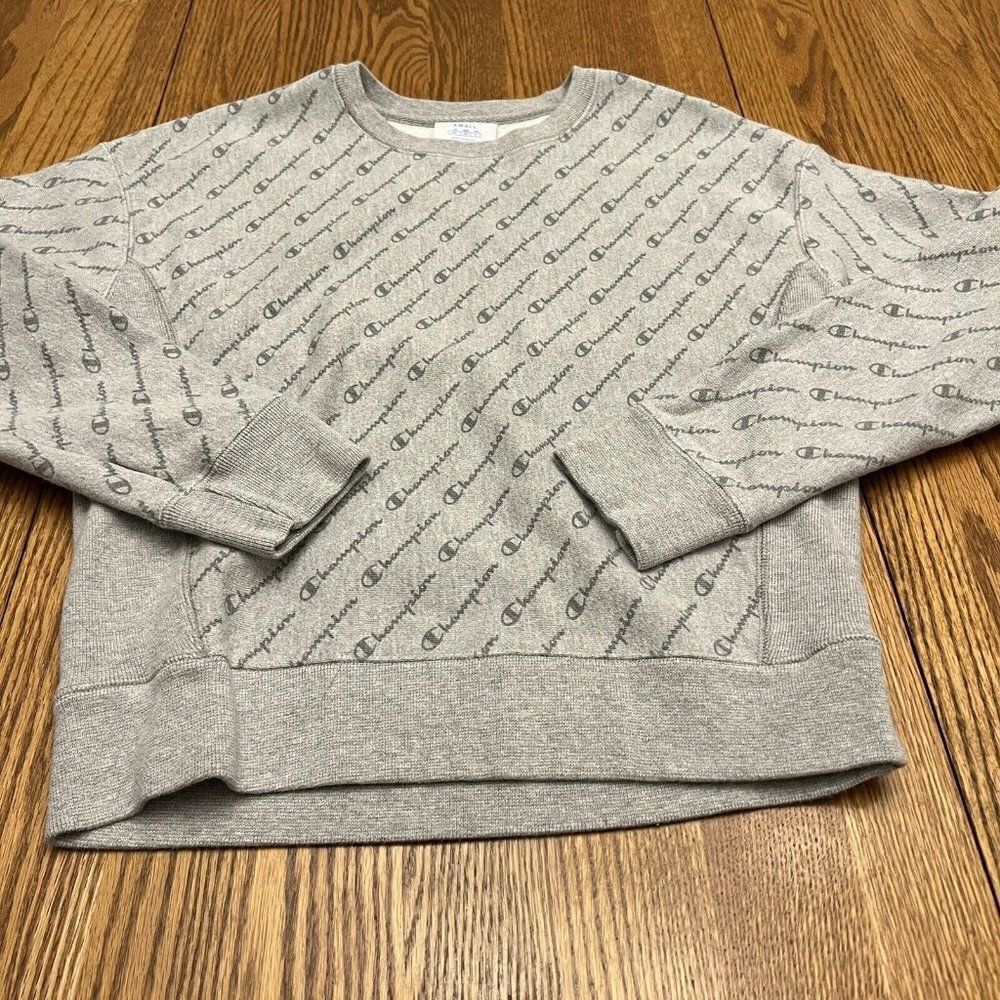 Vintage Champion Reverse Weave Sweatshirt Women's Size Small Gray Logo 90s